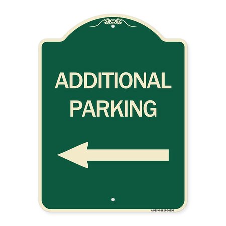 SIGNMISSION Additional Parking Left Arrow Heavy-Gauge Aluminum Architectural Sign, 24" x 18", G-1824-24350 A-DES-G-1824-24350
